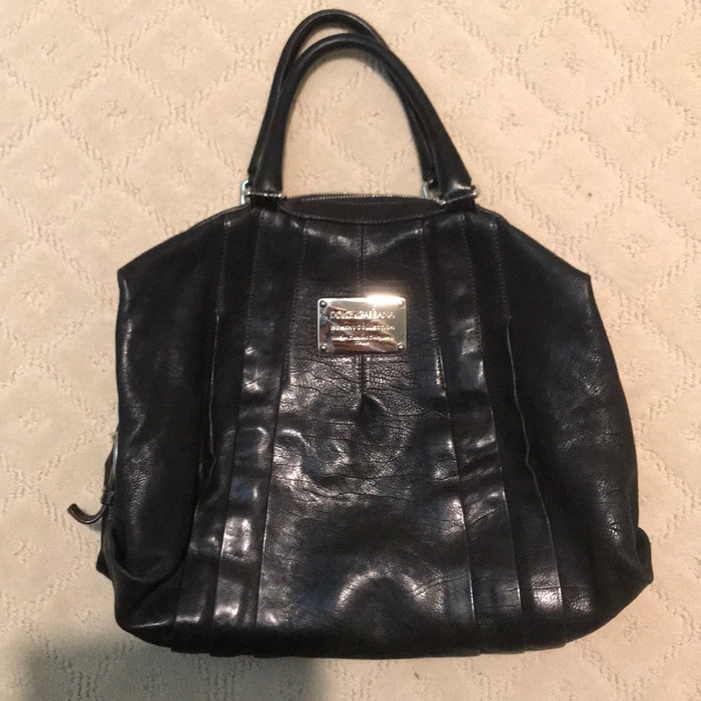 Authentic Dolce & Gabbana Black Leather Handbag